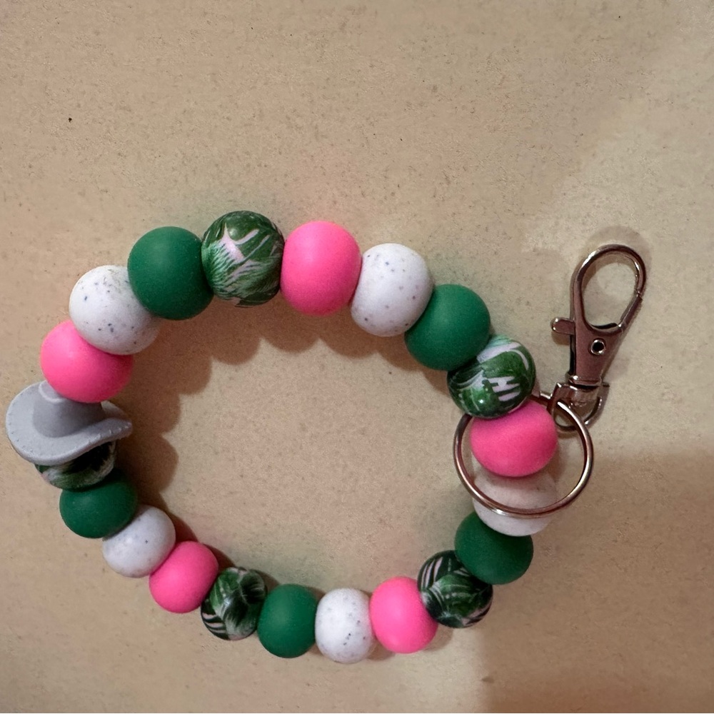 Colorful Beaded Keychain Bracelet